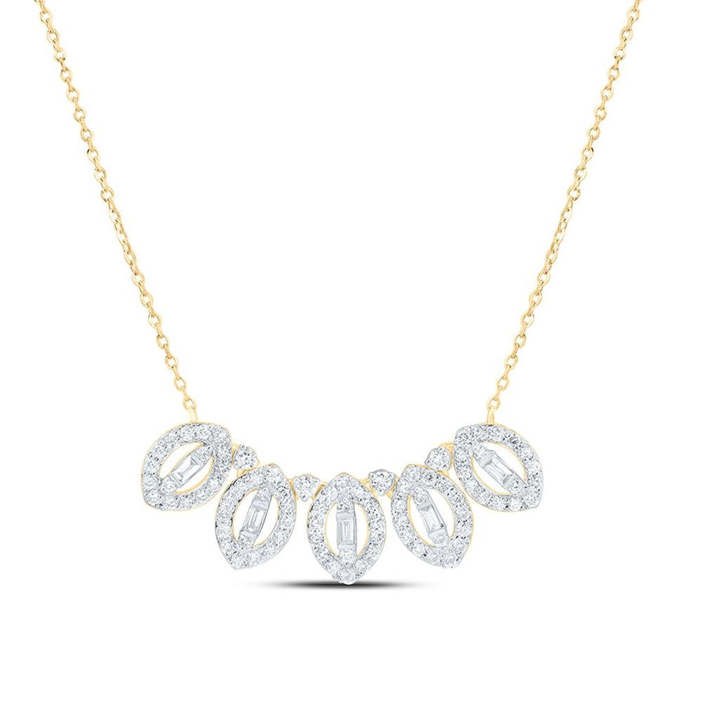 Yellow Gold Round Diamond 18-Inch Necklace - 1/2 Carat Total Diamond Weight