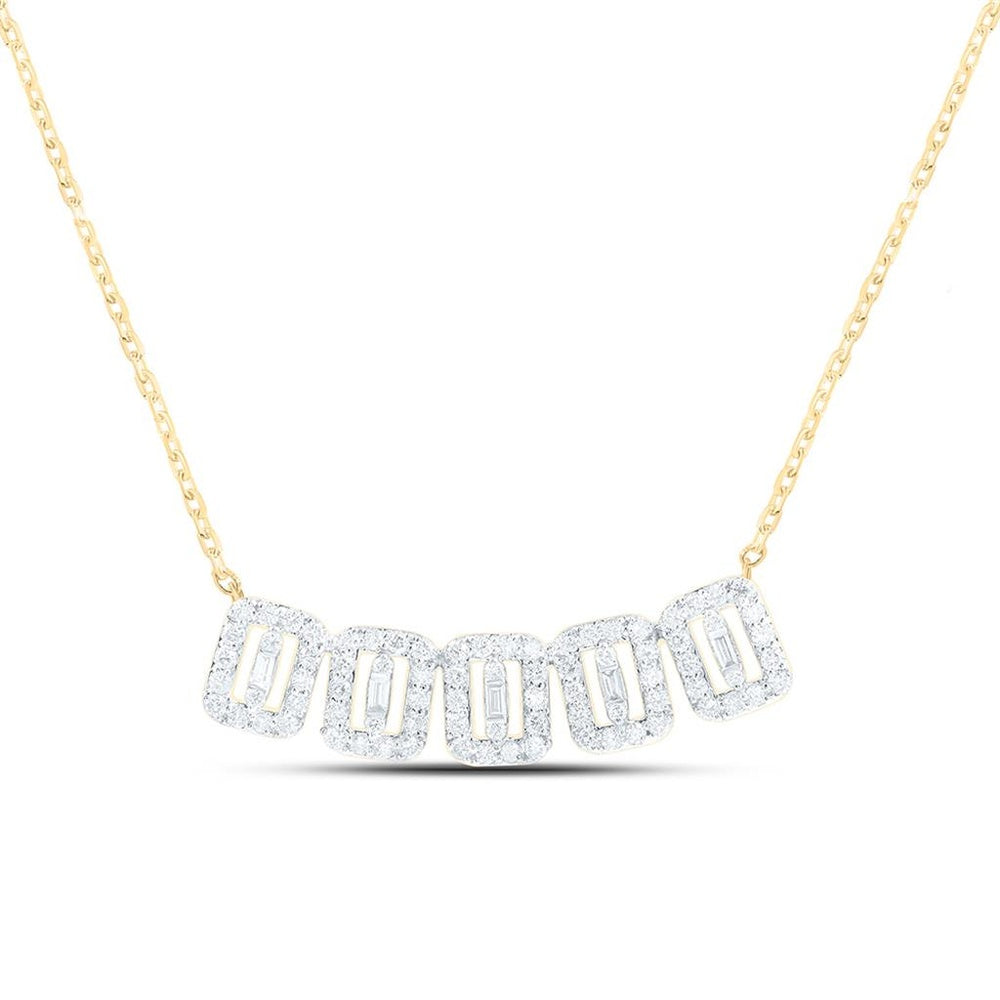 Yellow Gold Round Diamond 18-Inch Necklace - 1/2 Carat Total Diamond Weight