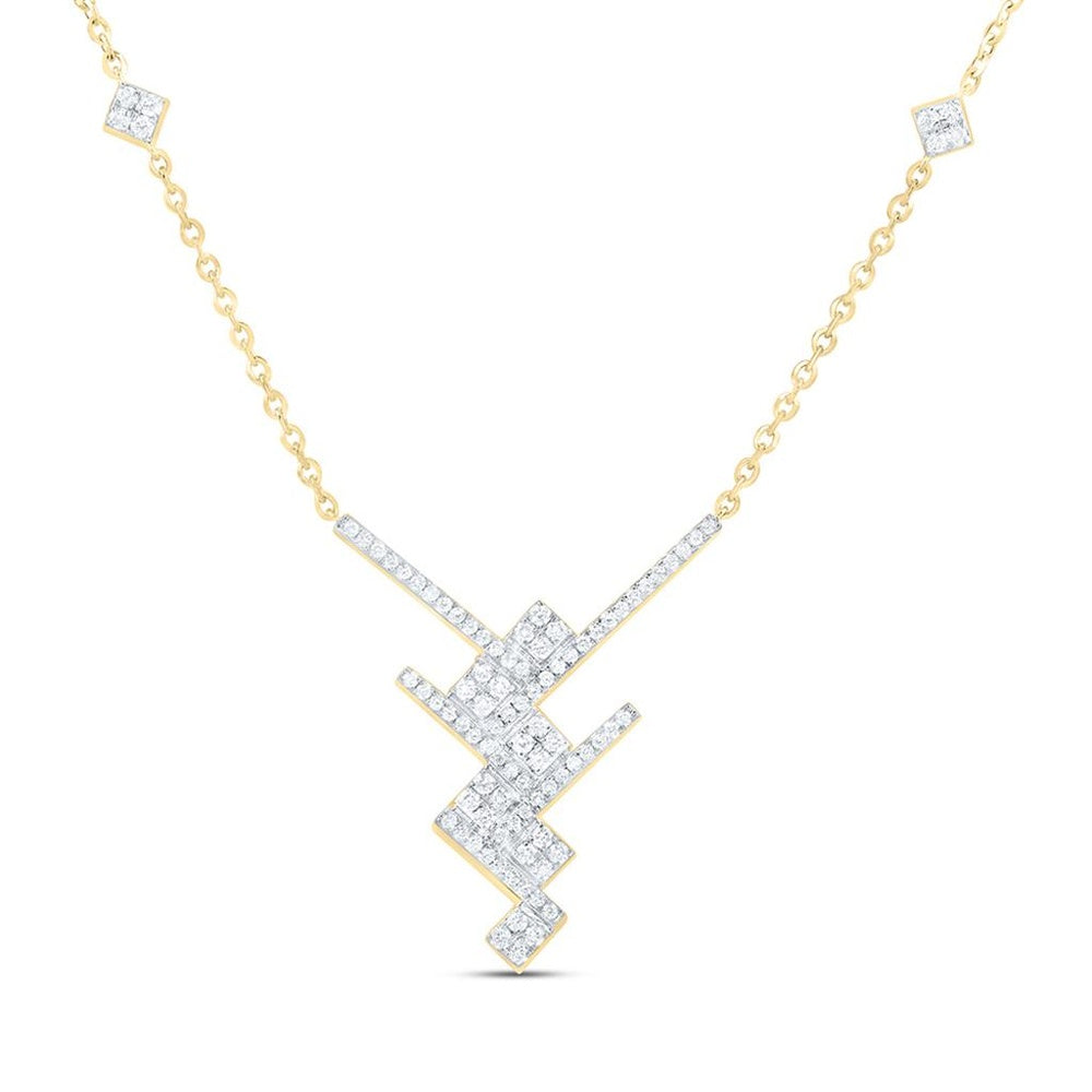 Yellow Gold Round Diamond 18-Inch Necklace - 1/2 Carat Total Diamond Weight
