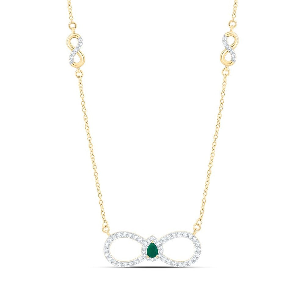 Yellow Gold Round Diamond 18-Inch Necklace - 1/3 Carat Total Diamond Weight