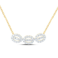 Yellow Gold Round Diamond 18-Inch Necklace - 1/4 Carat Total Diamond Weight