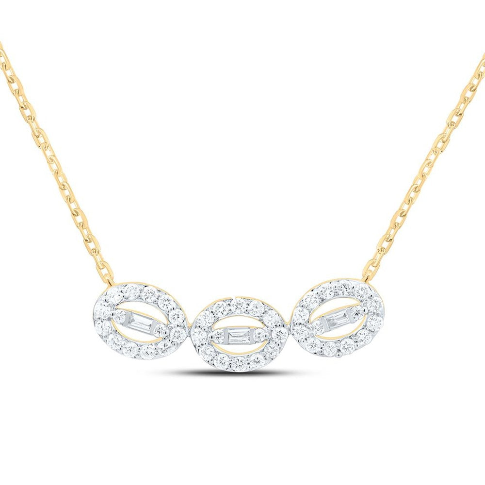 Yellow Gold Round Diamond 18-Inch Necklace - 1/4 Carat Total Diamond Weight