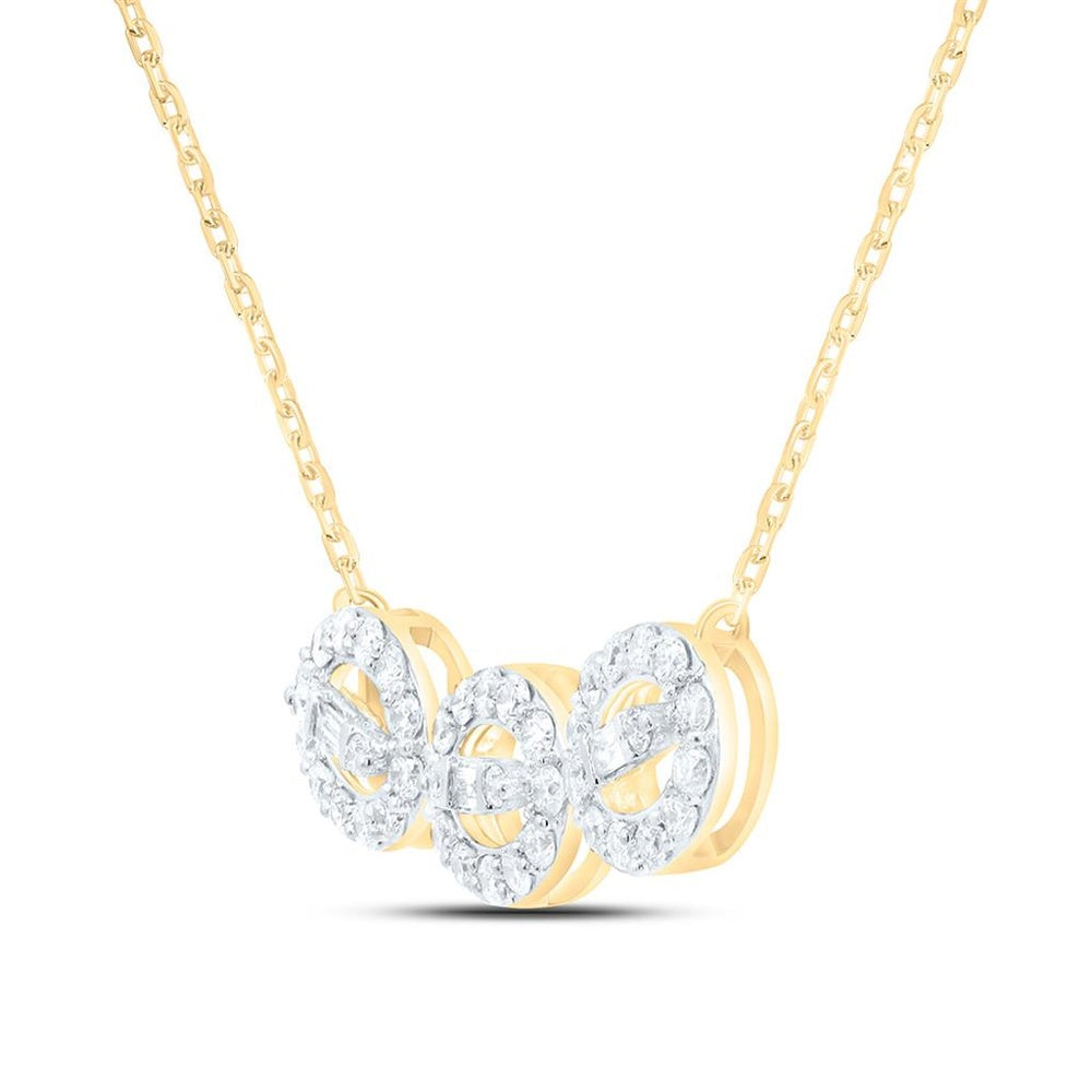 Yellow Gold Round Diamond 18-Inch Necklace - 1/4 Carat Total Diamond Weight