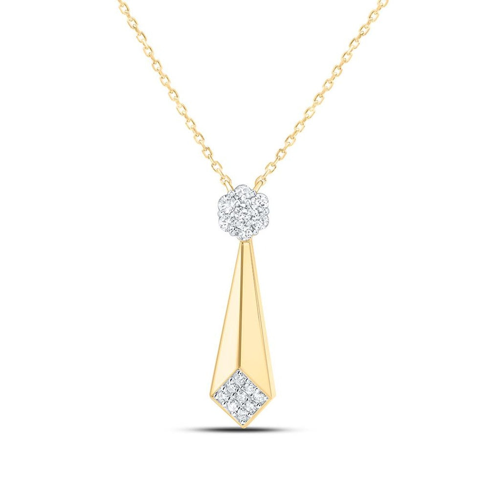 Yellow Gold Round Diamond 18-Inch Necklace - 1/4 Carat Total Diamond Weight