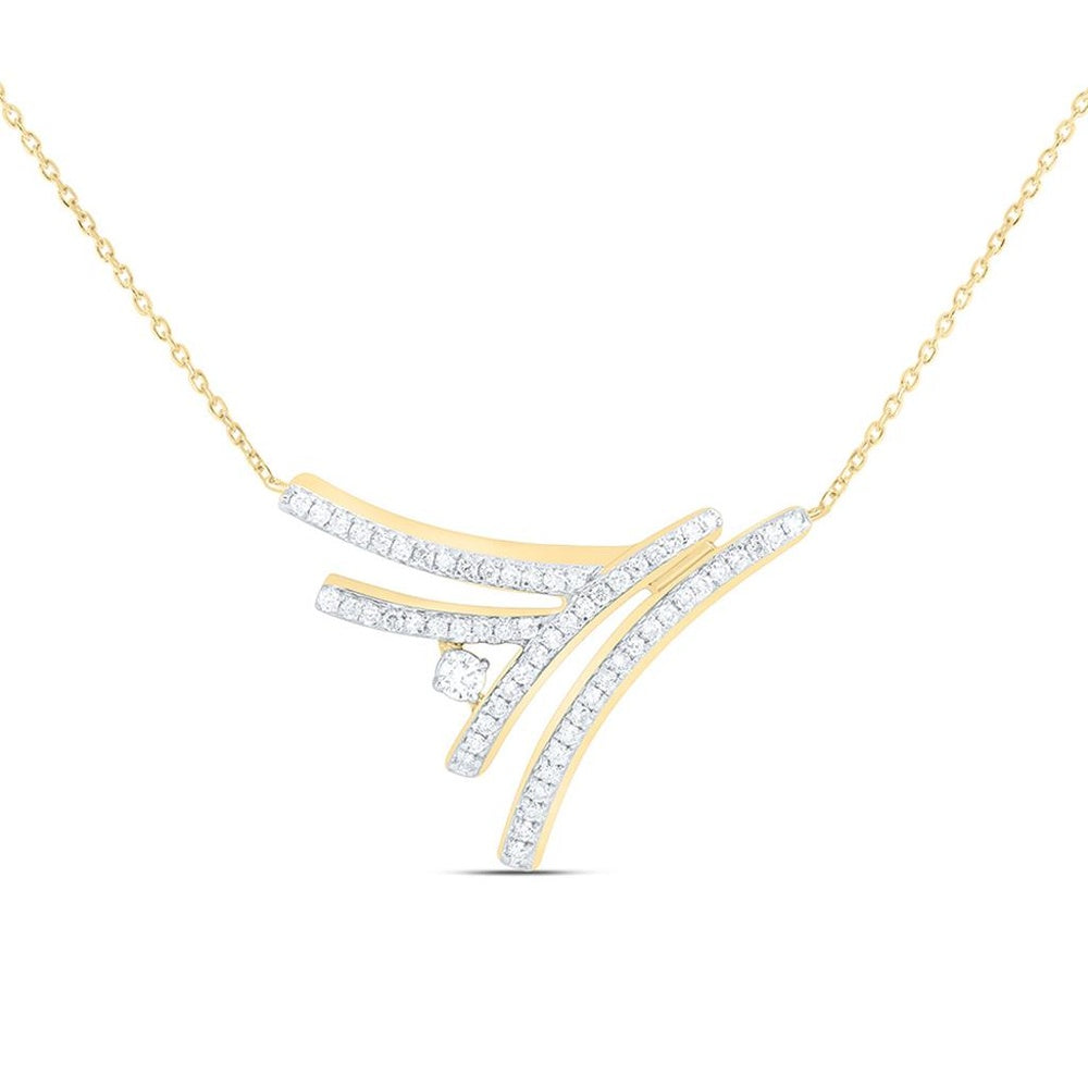 Yellow Gold Round Diamond 18-Inch Necklace - 1/4 Carat Total Diamond Weight