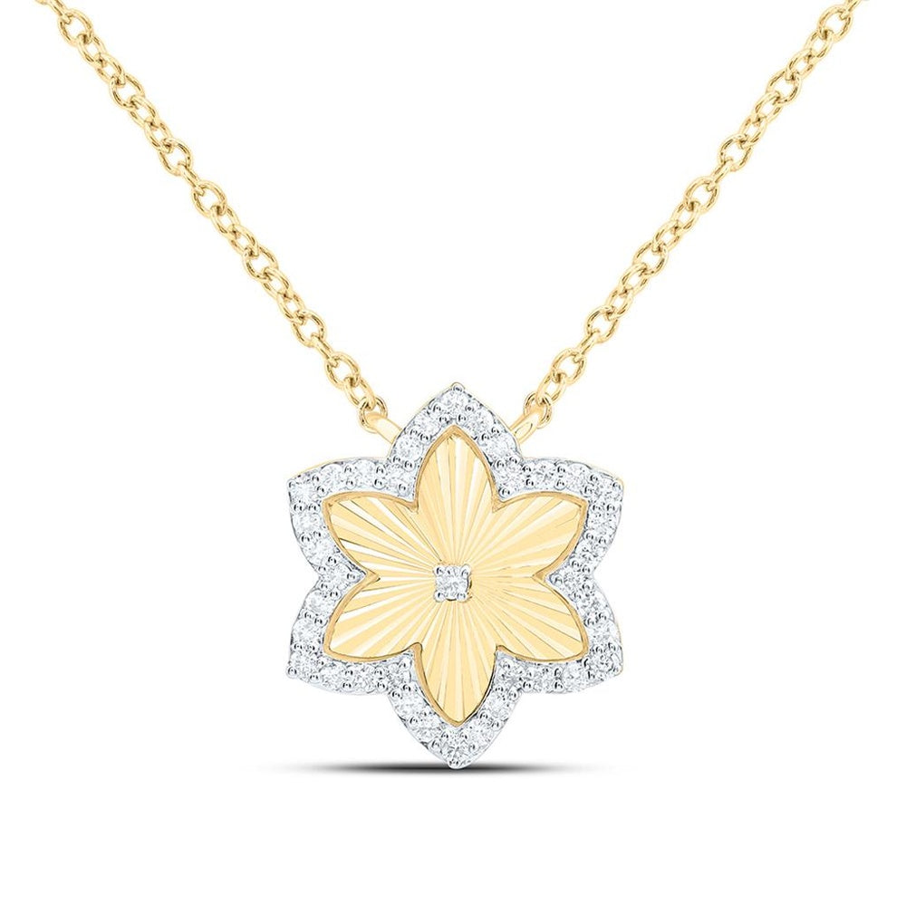 Yellow Gold Round Diamond 18-Inch Necklace - 1/5 Carat Total Diamond Weight