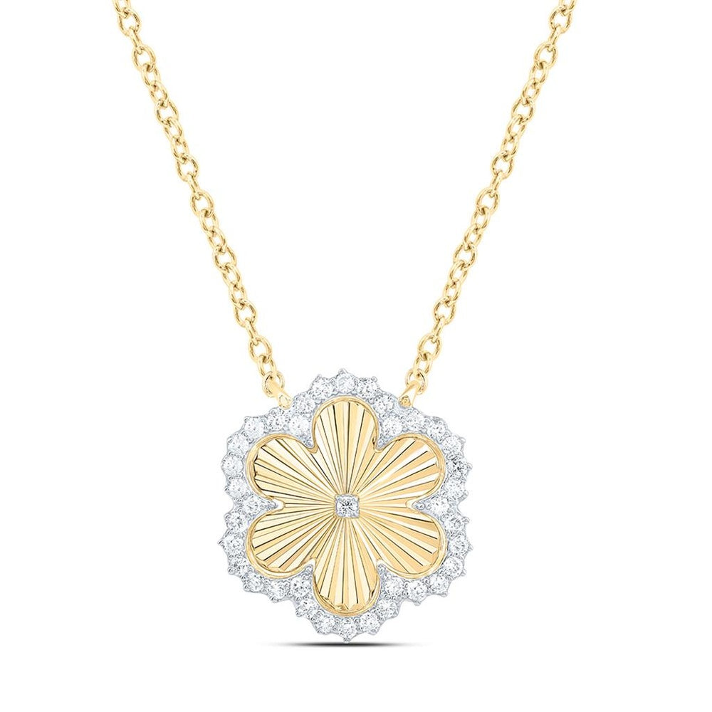 Yellow Gold Round Diamond 18-Inch Necklace - 1/5 Carat Total Diamond Weight