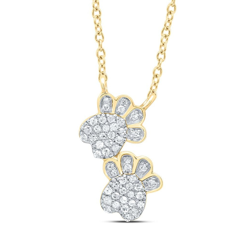 Yellow Gold Round Diamond 18-Inch Necklace - 1/6 Carat Total Diamond Weight