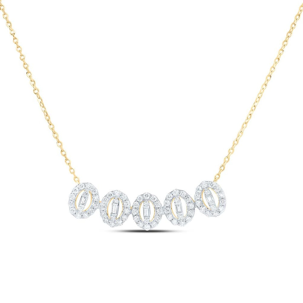 Yellow Gold Round Diamond 18-Inch Necklace - 3/8 Carat Total Diamond Weight