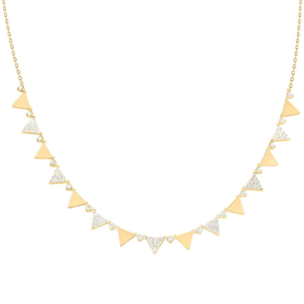 Yellow Gold Round Diamond 18-Inch Necklace - 7/8 Carat Total Diamond Weight