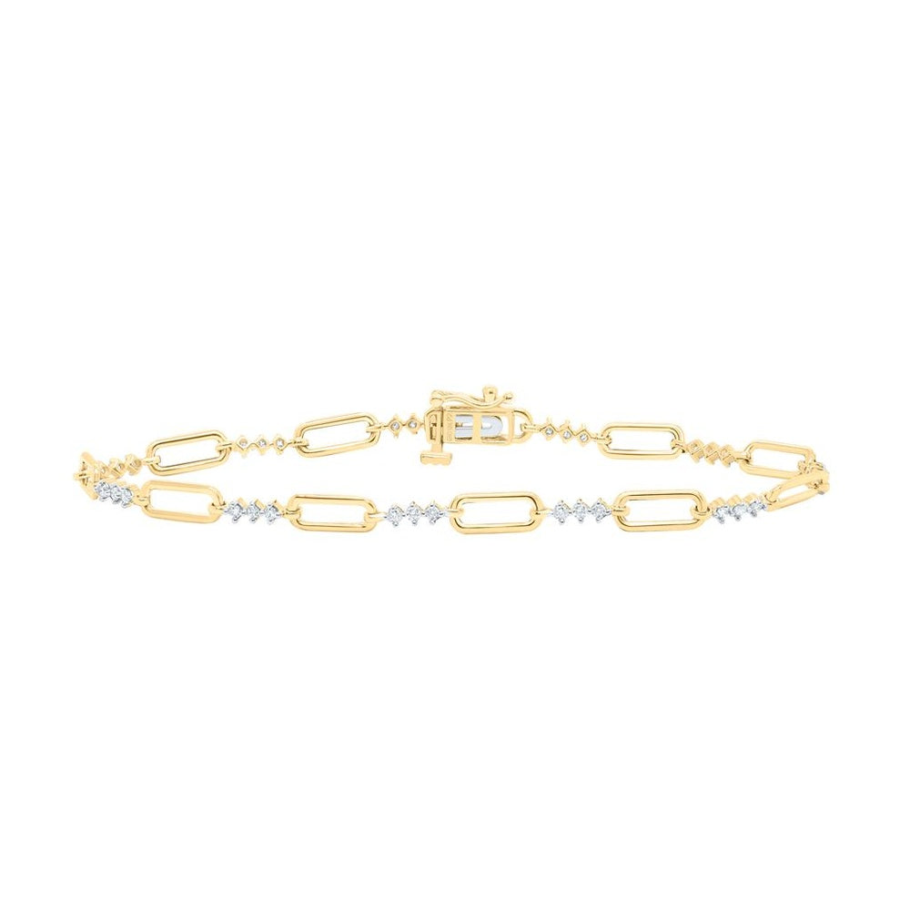 Yellow Gold Round Diamond 7-Inch Bracelet - 1/2 Carat Total Diamond Weight