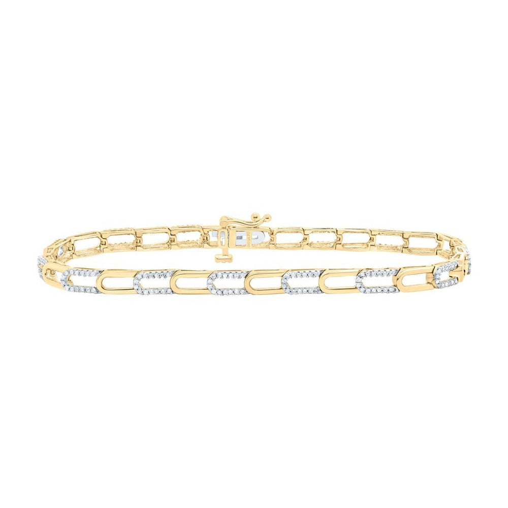 Yellow Gold Round Diamond 7-Inch Bracelet - 1/2 Carat Total Diamond Weight