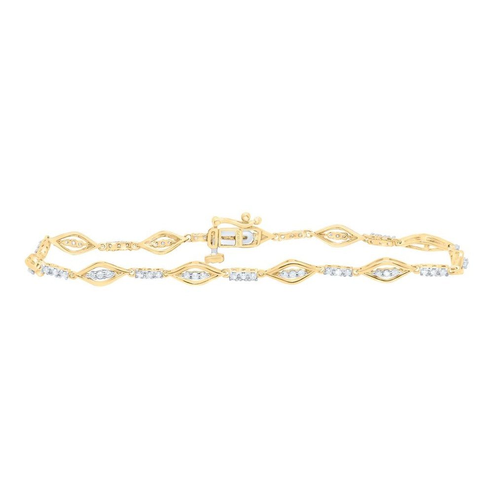 Yellow Gold Round Diamond 7-Inch Bracelet - 1/2 Carat Total Diamond Weight