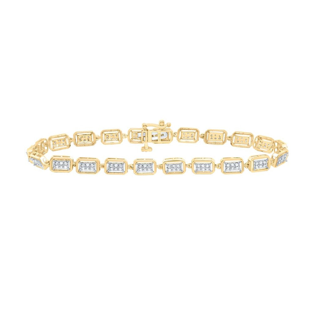 Yellow Gold Round Diamond 7-Inch Bracelet - 1/2 Carat Total Diamond Weight