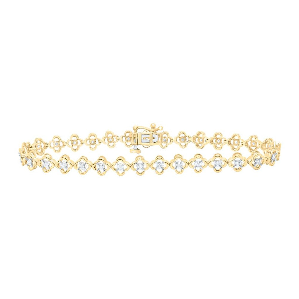 Yellow Gold Round Diamond 7-Inch Bracelet - 1/3 Carat Total Diamond Weight
