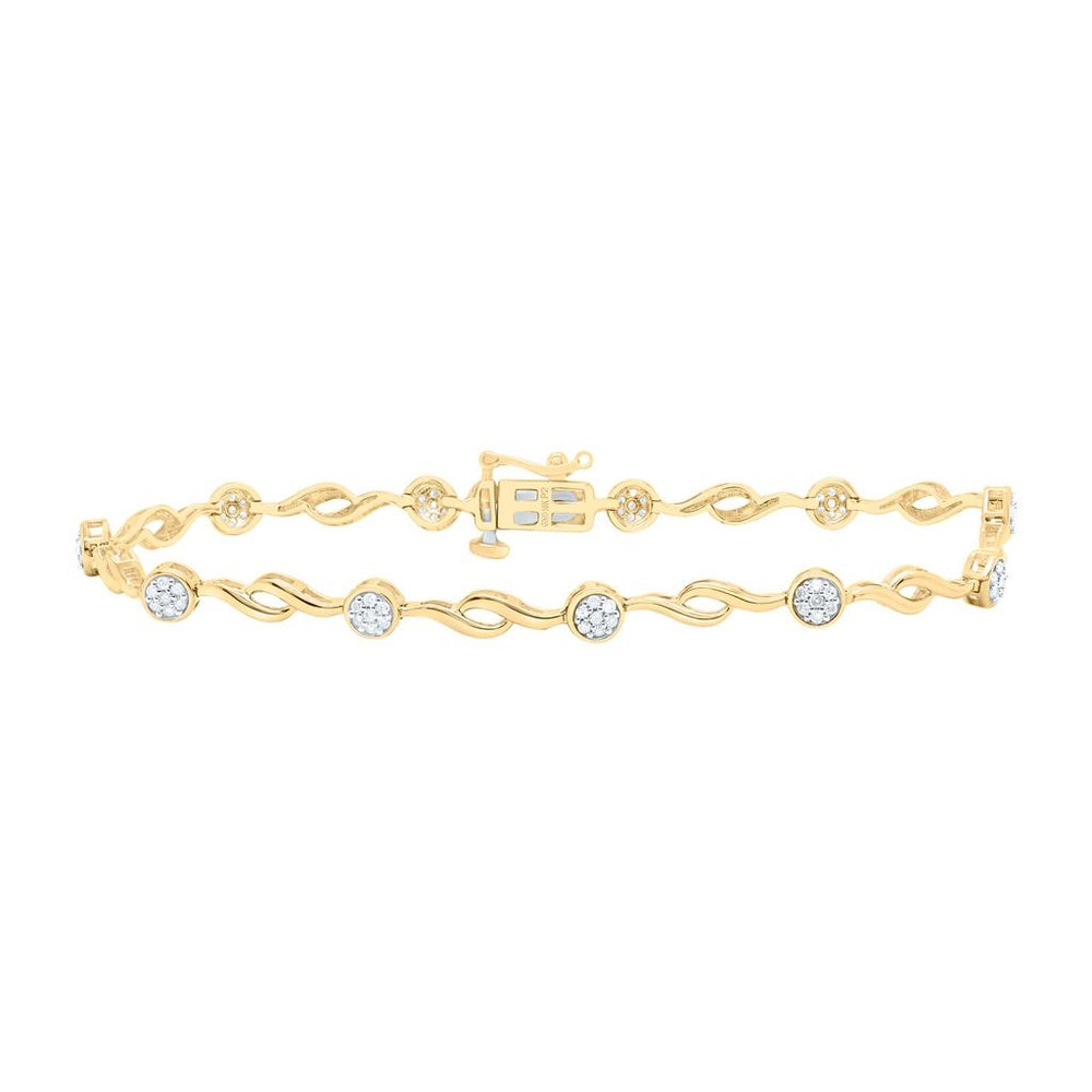 Yellow Gold Round Diamond 7-Inch Bracelet - 1/3 Carat Total Diamond Weight