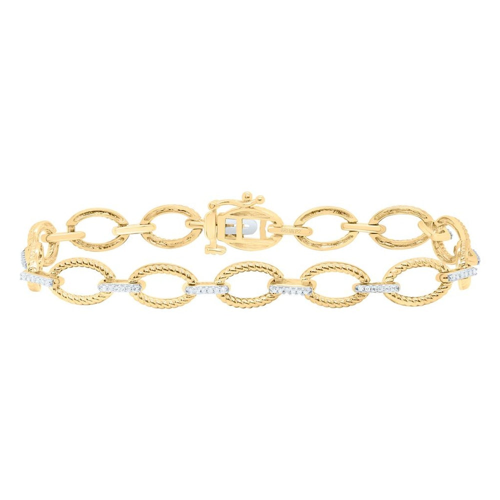 Yellow Gold Round Diamond 7-Inch Bracelet - 1/4 Carat Total Diamond Weight