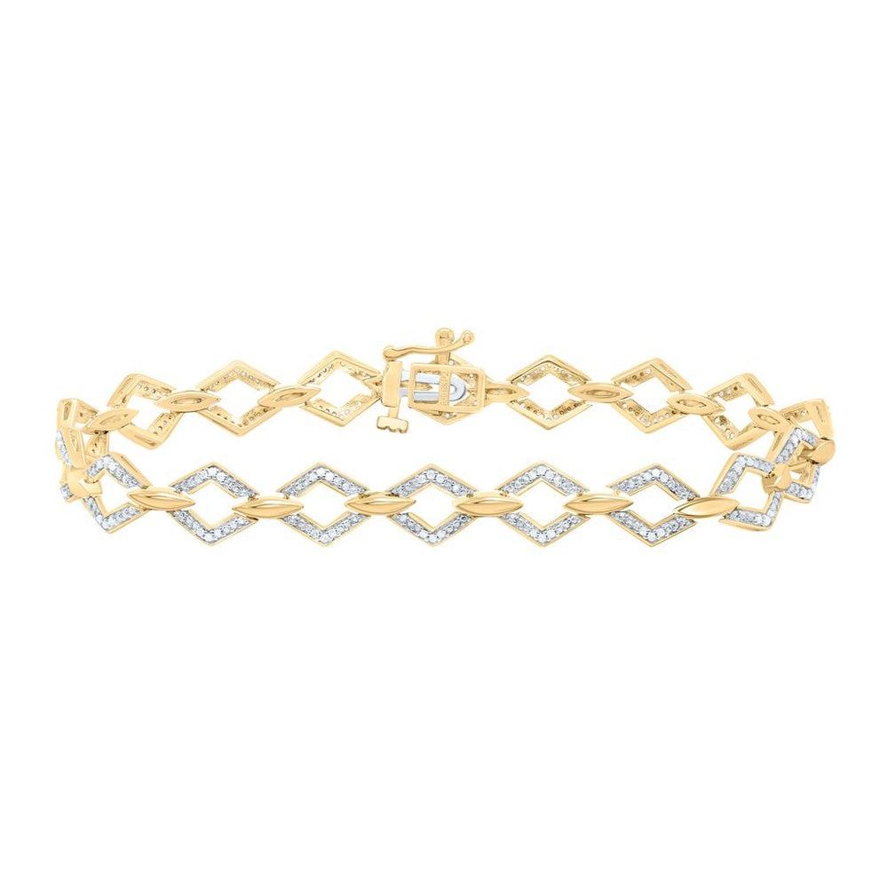 Yellow Gold Round Diamond 7-Inch Bracelet - 1/4 Carat Total Diamond Weight