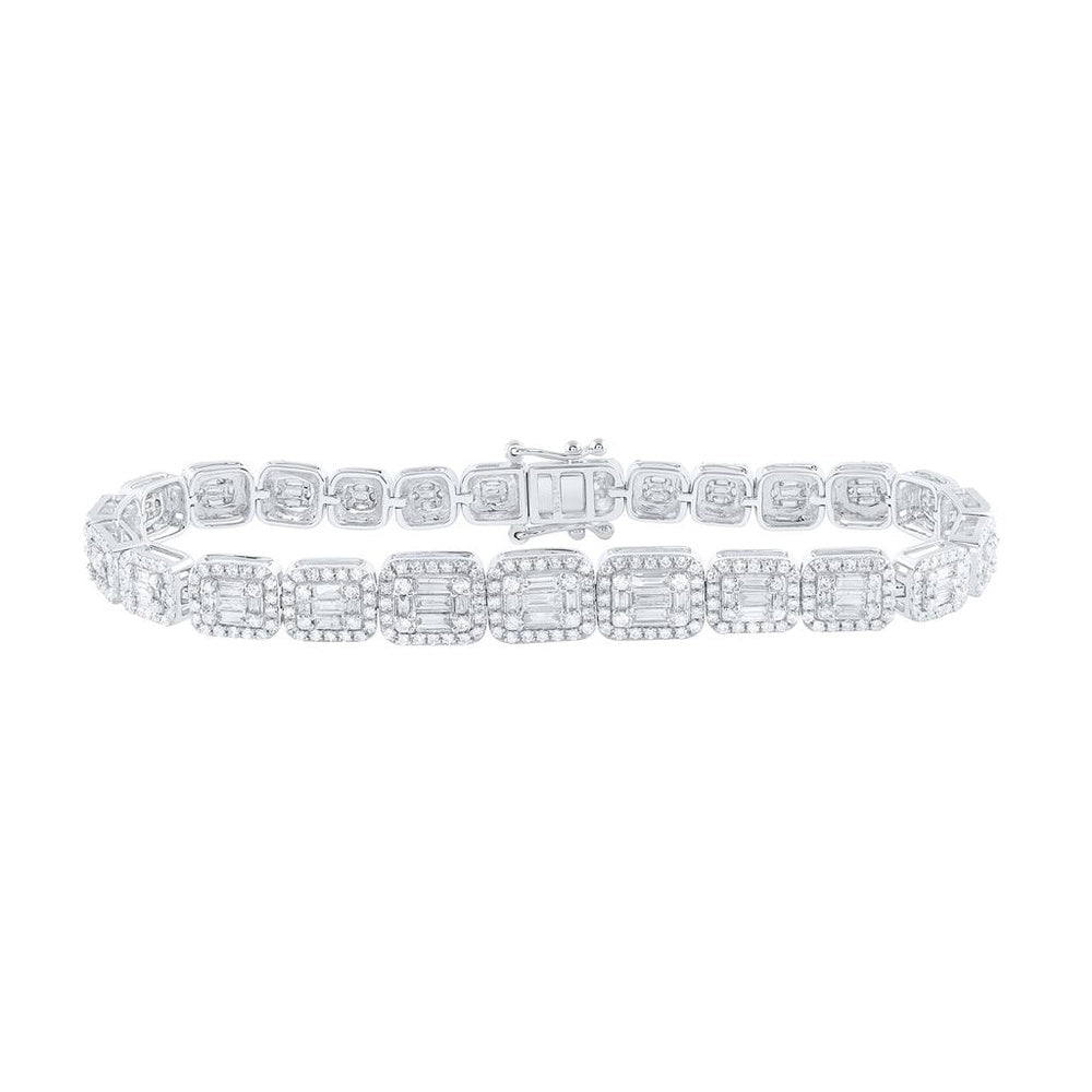 Yellow Gold Round Diamond 7-Inch Bracelet - 2 7/8 Carat Total Diamond Weight
