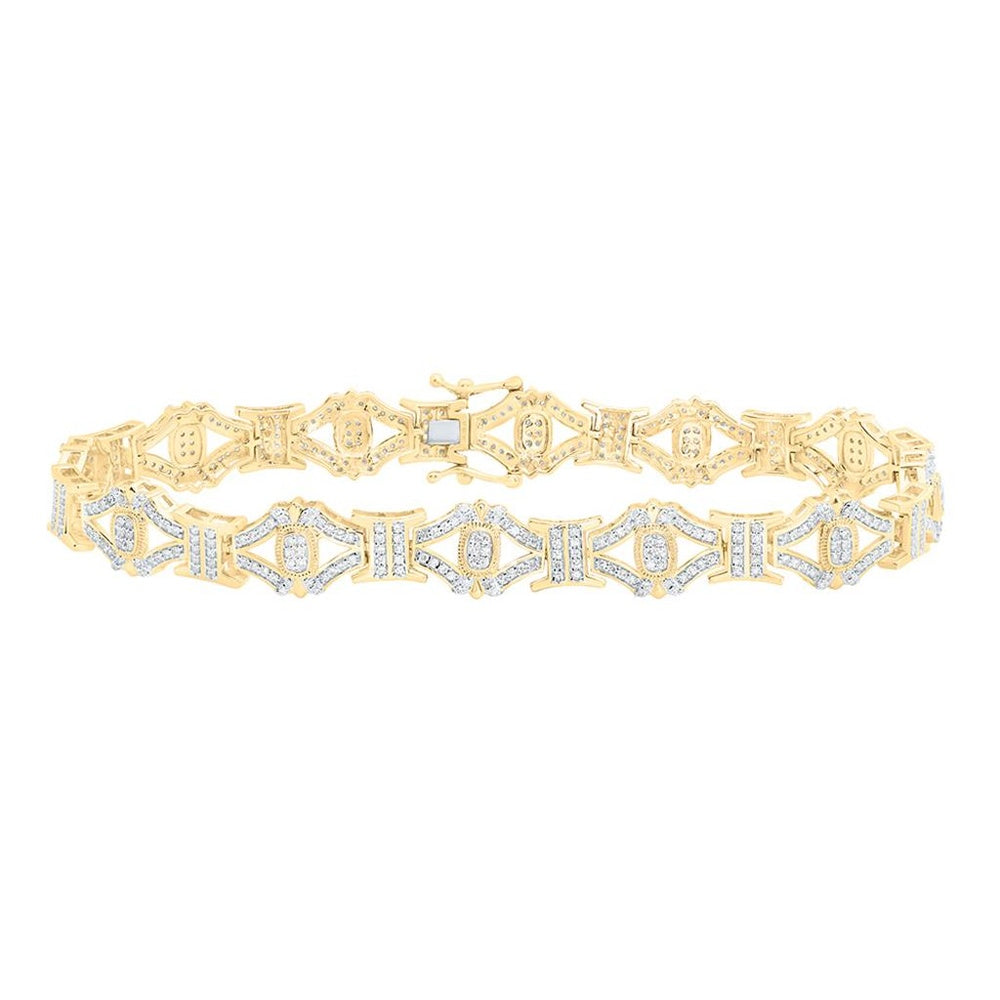 Yellow Gold Round Diamond 8-Inch Bracelet - 1 3/4 Carat Total Diamond Weight