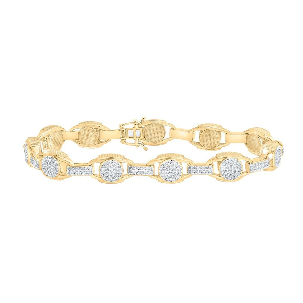 Yellow Gold Round Diamond 8-Inch Bracelet - 1 7/8 Carat Total Diamond Weight