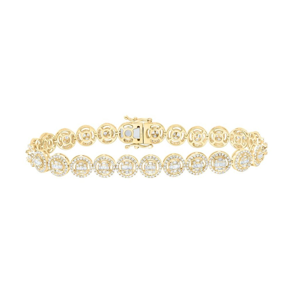 Yellow Gold Round Diamond 8-Inch Bracelet - 2 5/8 Carat Total Diamond Weight