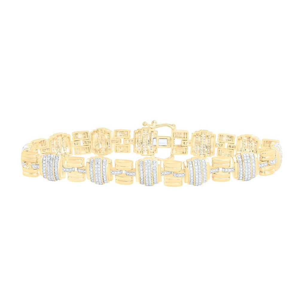Yellow Gold Round Diamond 8-Inch Bracelet - 2 Carat Total Diamond Weight