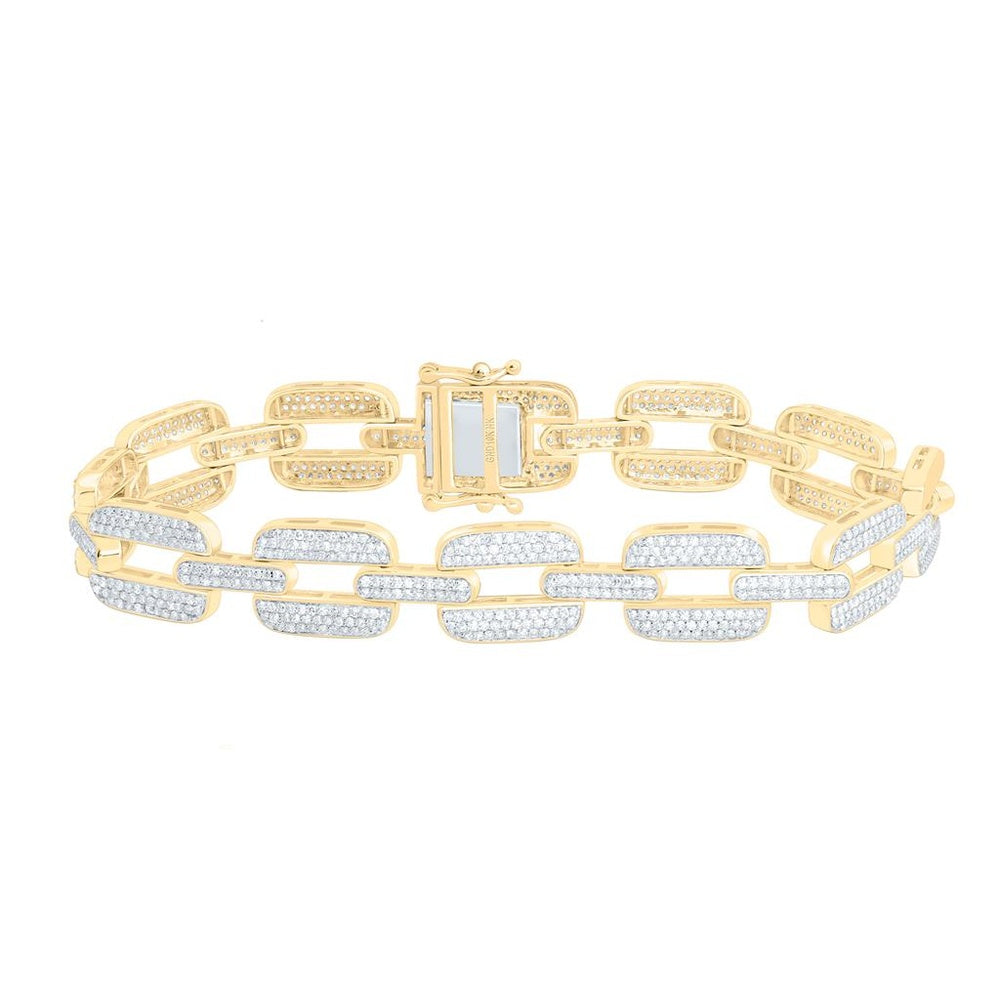 Yellow Gold Round Diamond 8-Inch Bracelet - 3 7/8 Carat Total Diamond Weight
