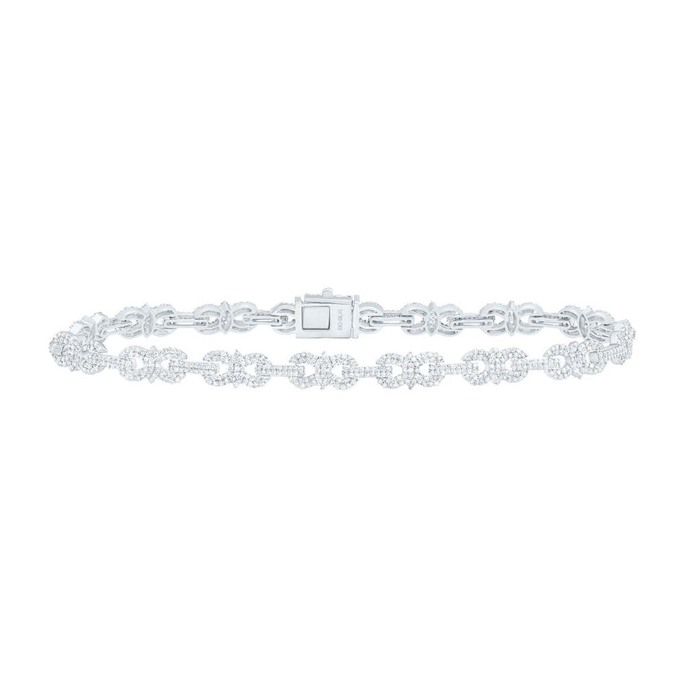 Yellow Gold Round Diamond 8-Inch Bracelet - 3 Carat Total Diamond Weight