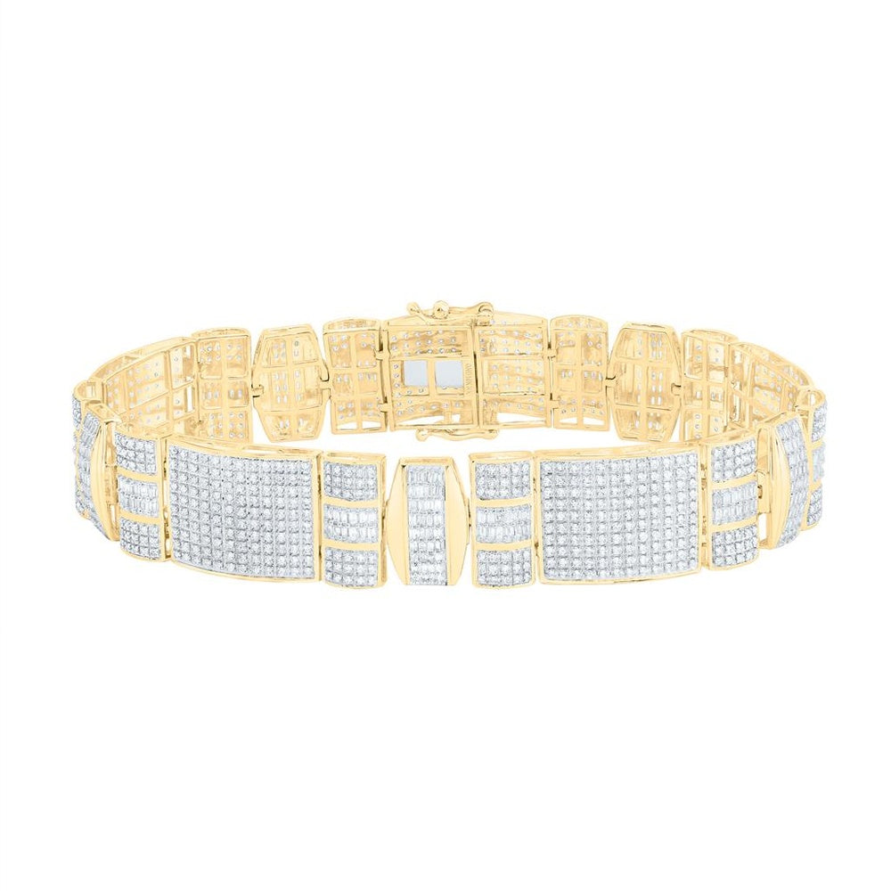 Yellow Gold Round Diamond 8-Inch Bracelet - 4 Carat Total Diamond Weight