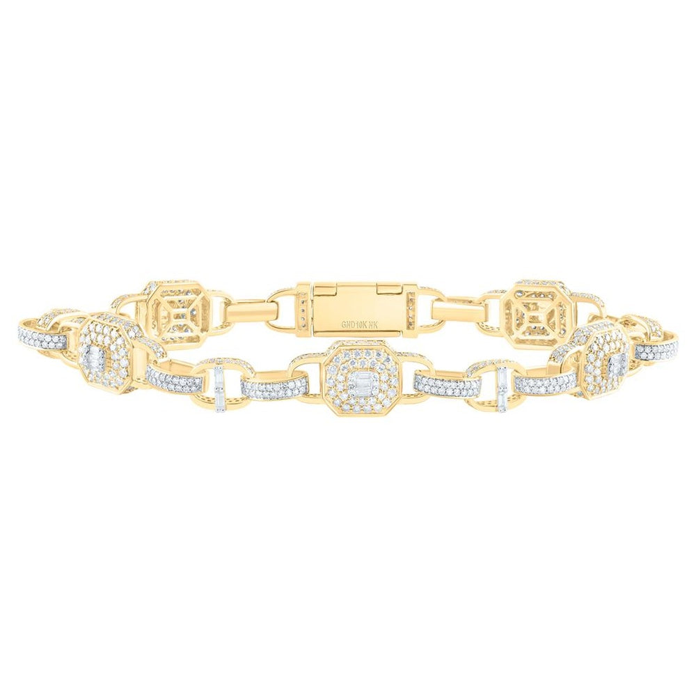 Yellow Gold Round Diamond 8-Inch Bracelet - 6 Carat Total Diamond Weight