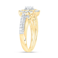 Yellow Gold Round Diamond Engagement Ring - 1 Carat Total Diamond Weight