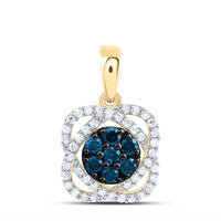 Yellow Gold Round Diamond Pendant - 1/2 Carat Total Diamond Weight