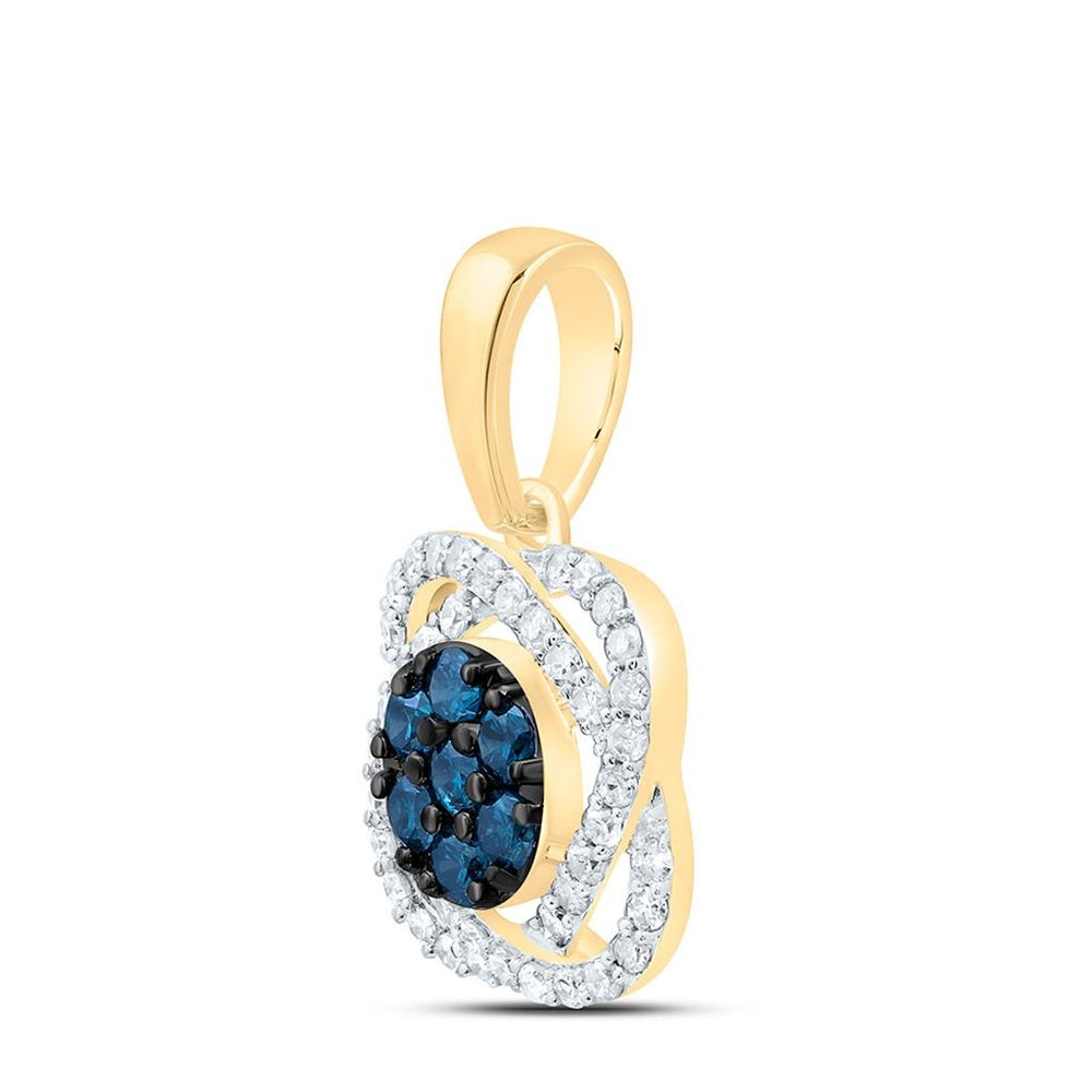 Yellow Gold Round Diamond Pendant - 1/2 Carat Total Diamond Weight