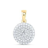 Yellow Gold Round Diamond Pendant - 1/3 Carat Total Diamond Weight
