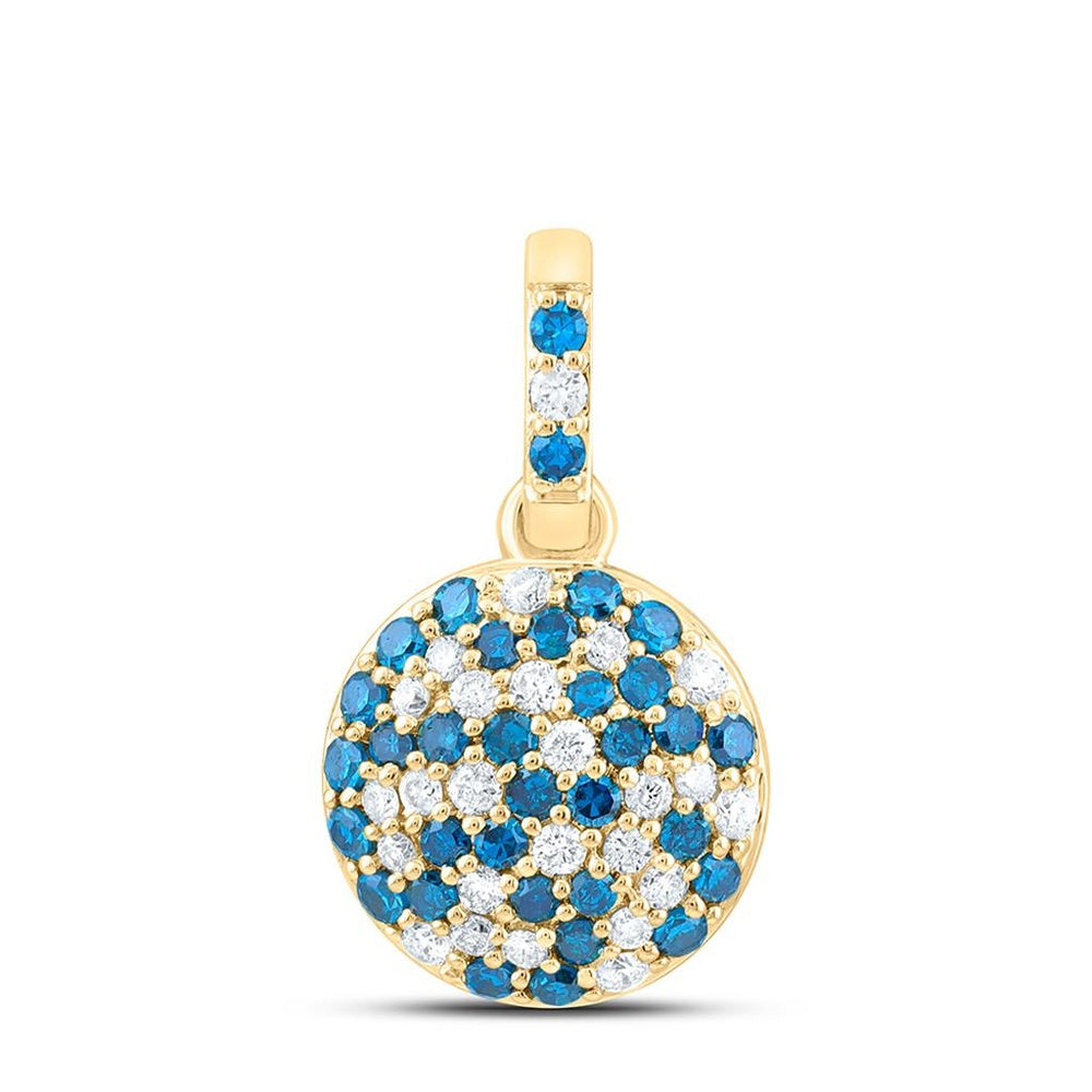 Yellow Gold Round Diamond Pendant - 1/3 Carat Total Diamond Weight