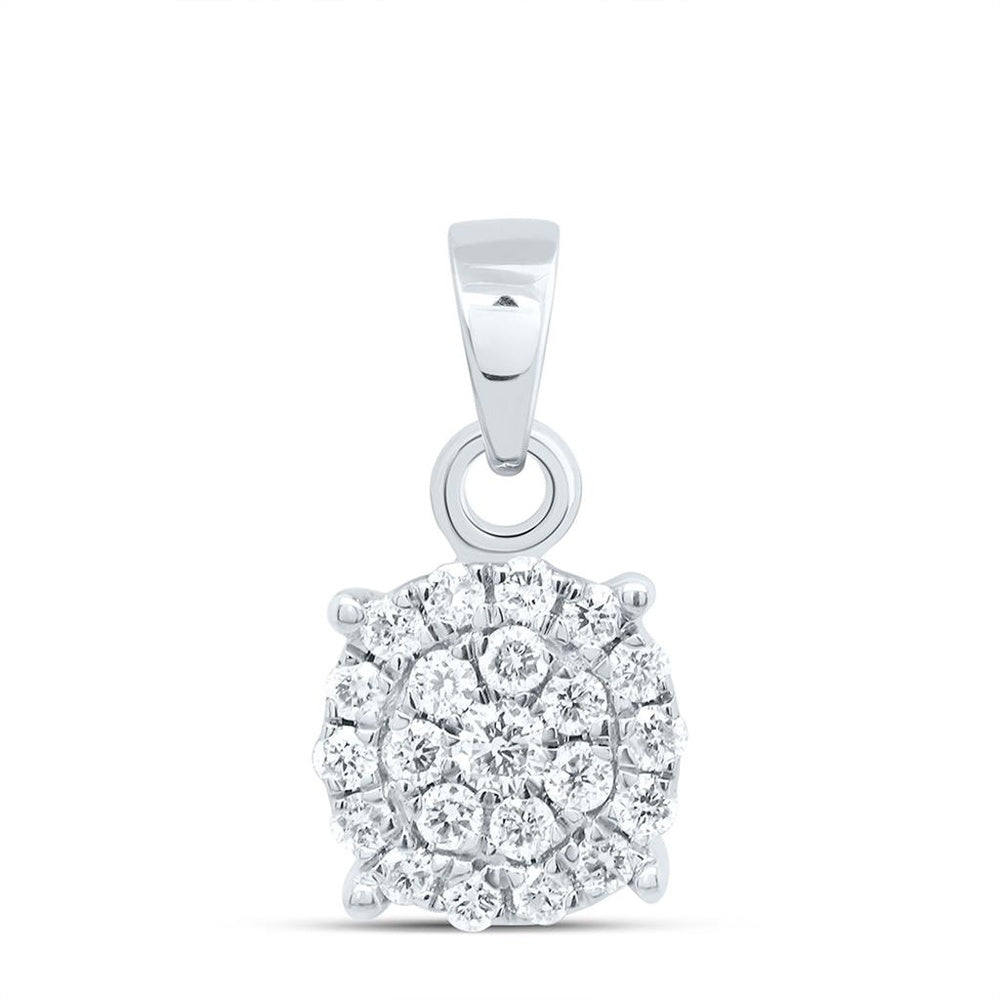 Yellow Gold Round Diamond Pendant - 1/4 Carat Total Diamond Weight