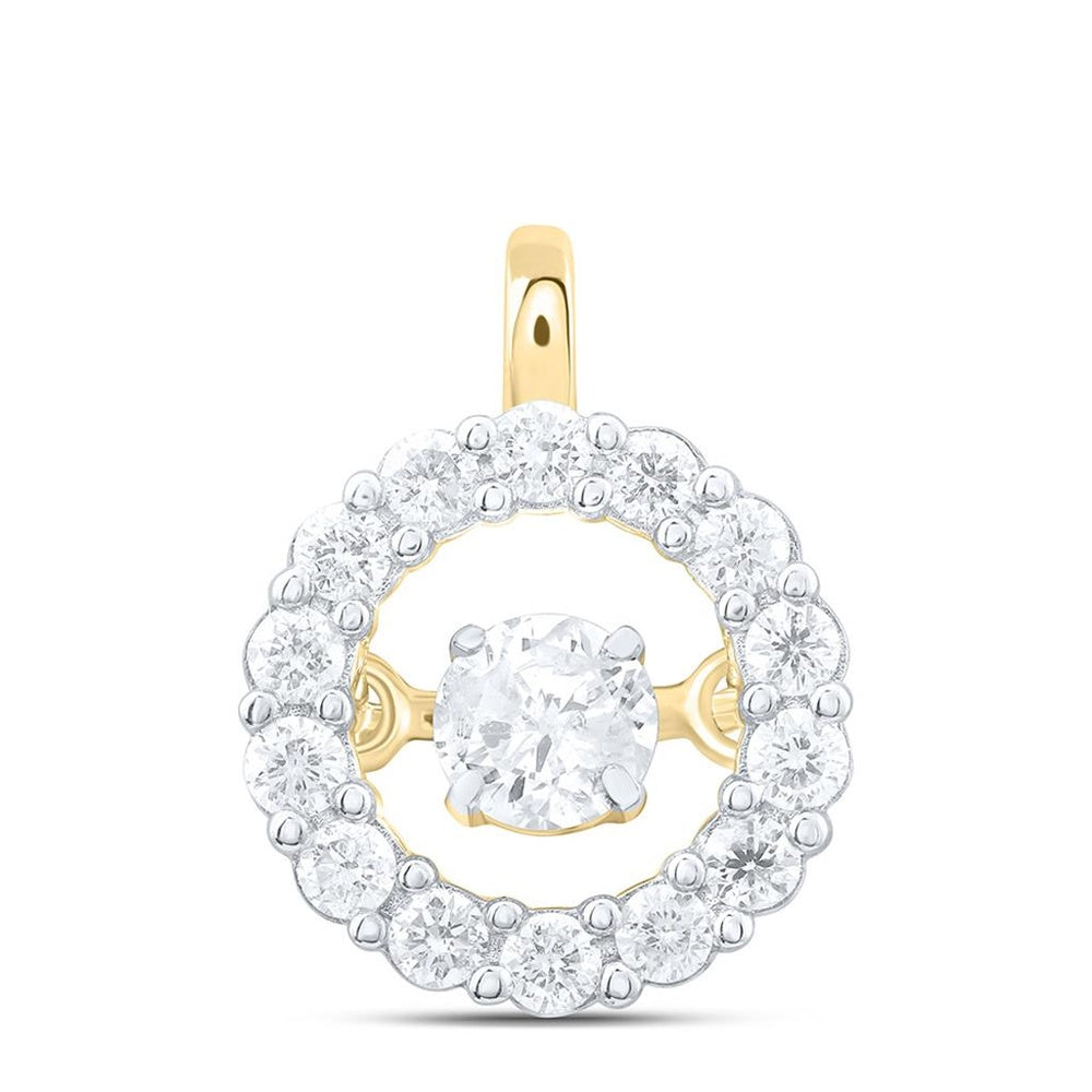 Yellow Gold Round Diamond Pendant - 1/4 Carat Total Diamond Weight