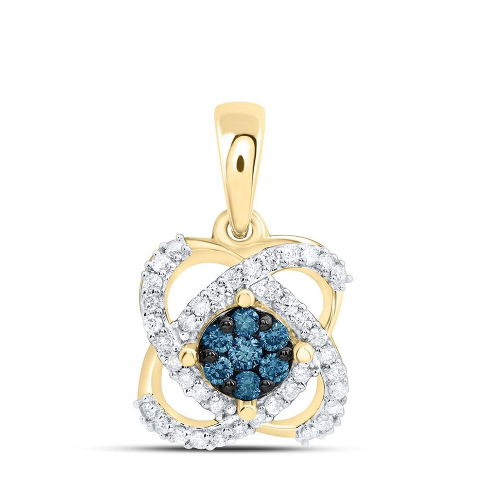 Yellow Gold Round Diamond Pendant - 1/4 Carat Total Diamond Weight