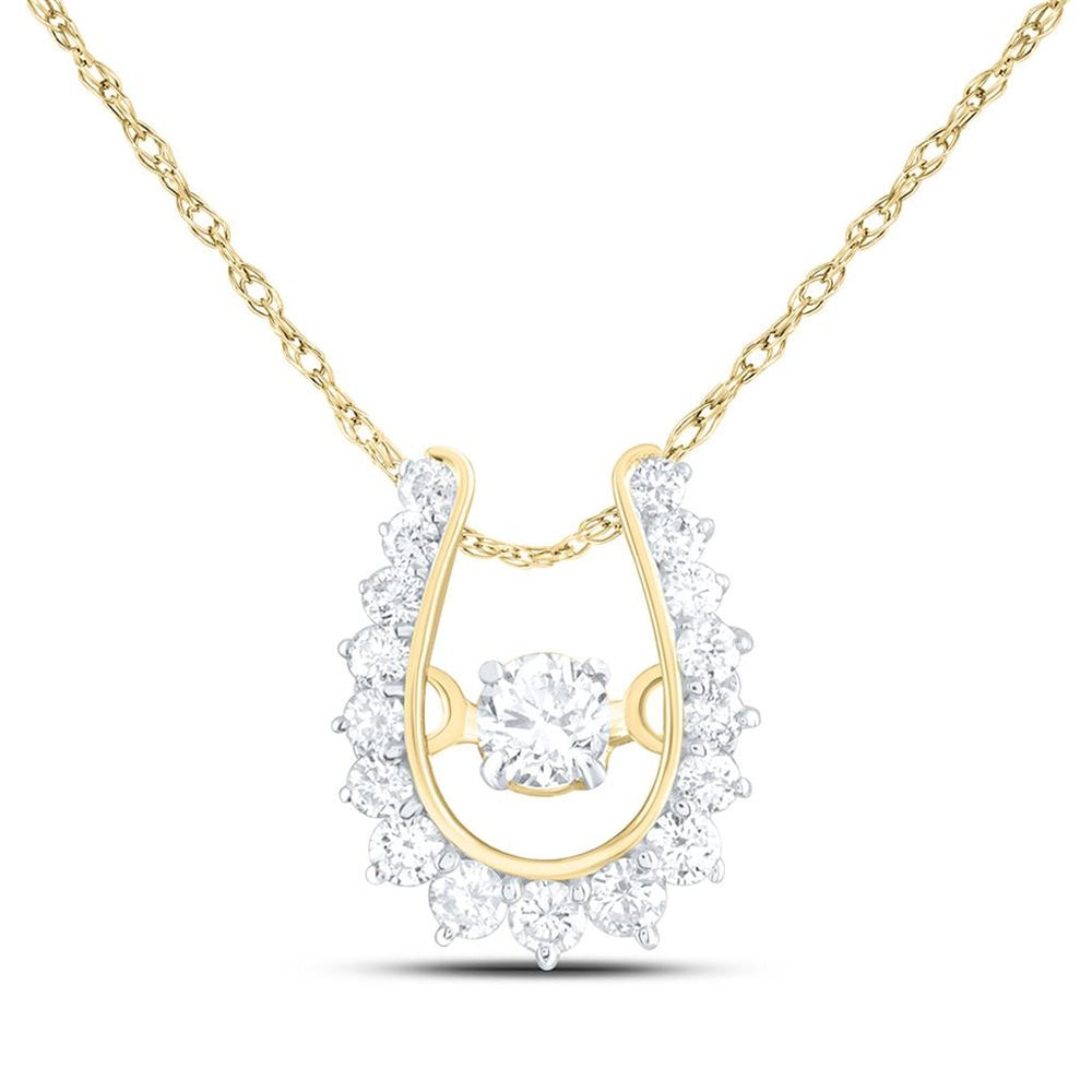 Yellow Gold Round Diamond Pendant - 1/5 Carat Total Diamond Weight
