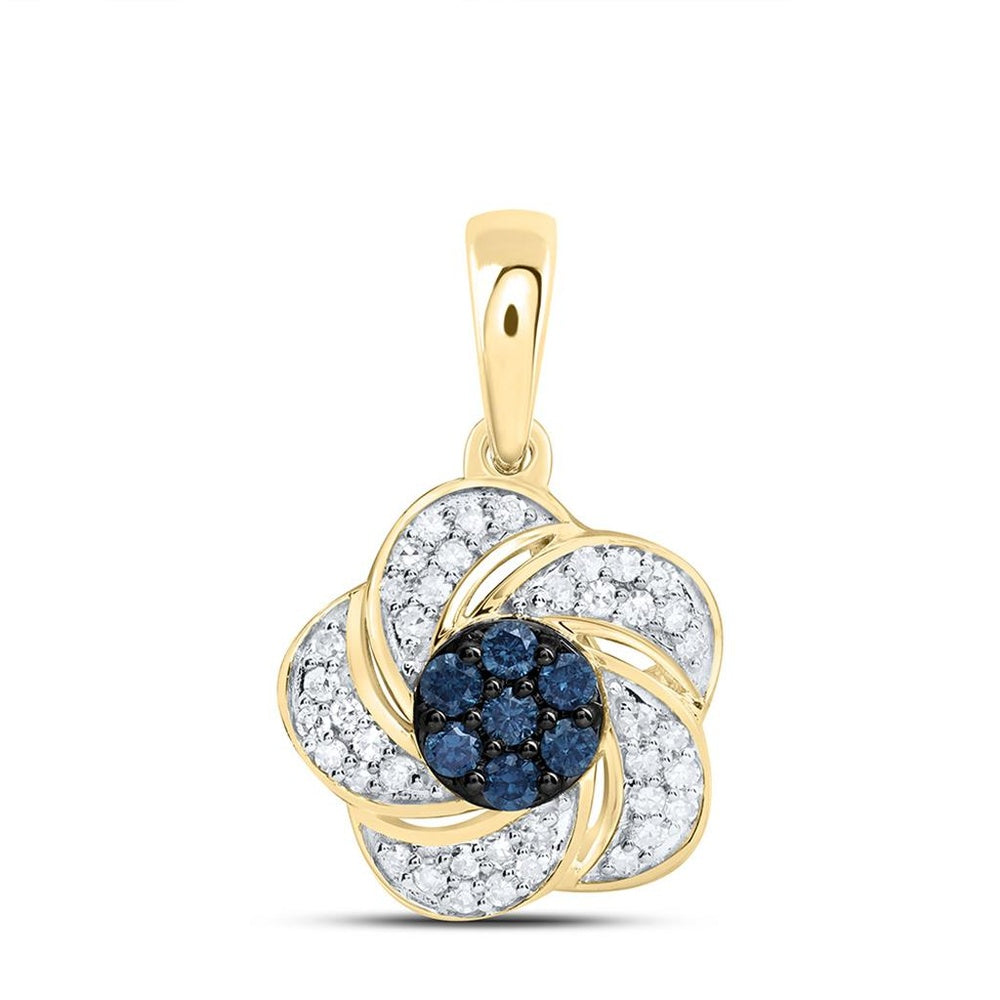Yellow Gold Round Diamond Pendant - 1/5 Carat Total Diamond Weight