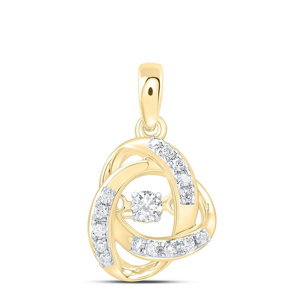Yellow Gold Round Diamond Pendant - 1/6 Carat Total Diamond Weight