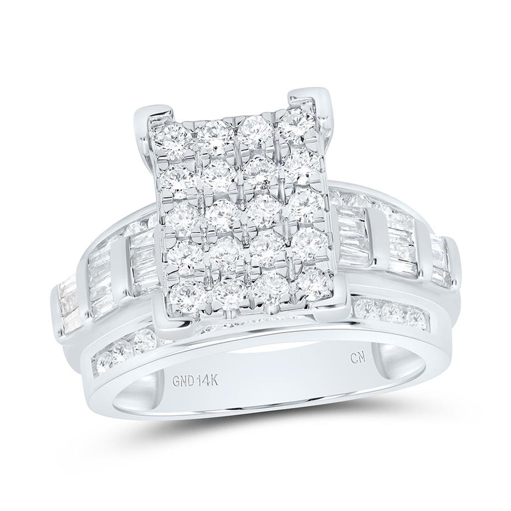 Yellow Gold Round Diamond Ring - 1 1/2 Carat Total Diamond Weight