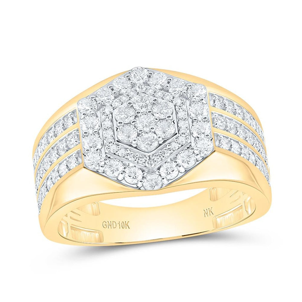 Yellow Gold Round Diamond Ring - 1 1/2 Carat Total Diamond Weight