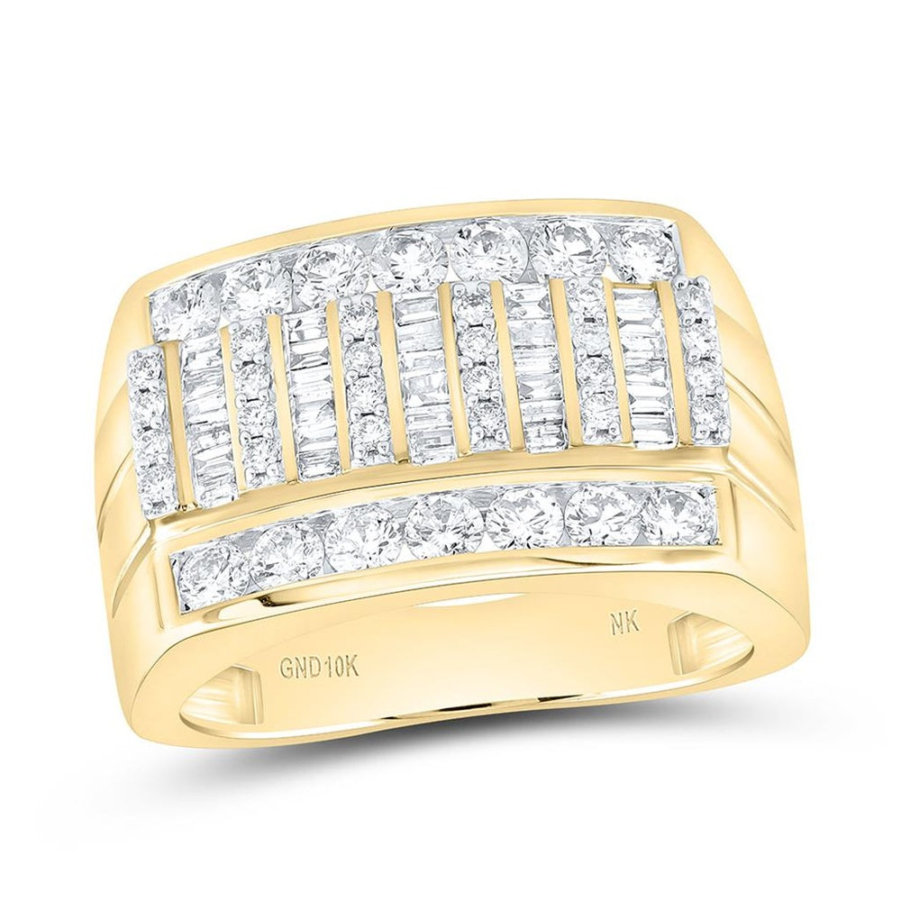 Yellow Gold Round Diamond Ring - 1 1/2 Carat Total Diamond Weight