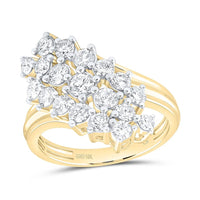 Yellow Gold Round Diamond Ring - 1 1/2 Carat Total Diamond Weight