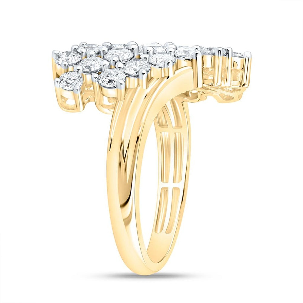 Yellow Gold Round Diamond Ring - 1 1/2 Carat Total Diamond Weight