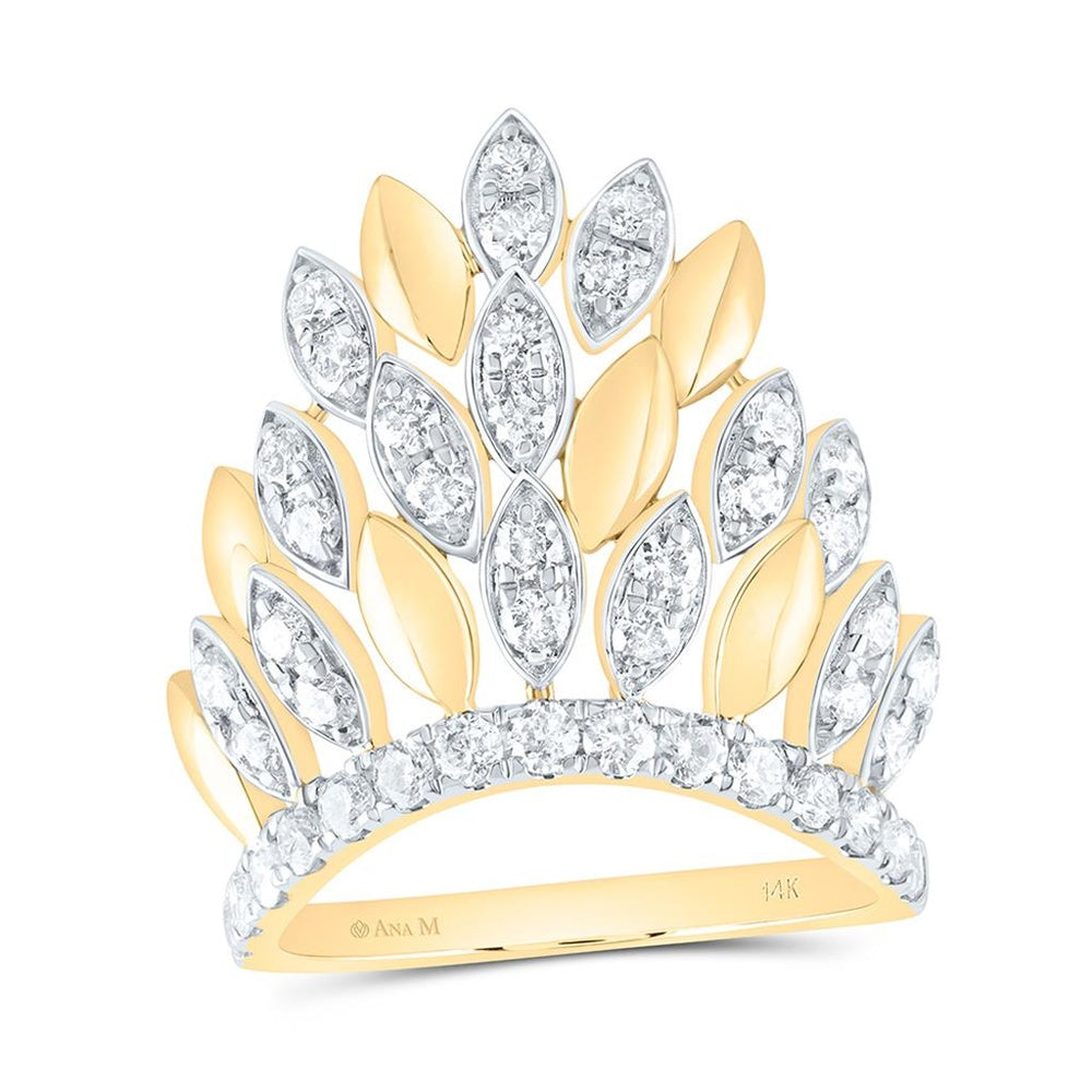 Yellow Gold Round Diamond Ring - 1 1/3 Carat Total Diamond Weight