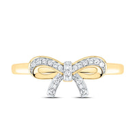 Yellow Gold Round Diamond Ring - 1/10 Carat Total Diamond Weight