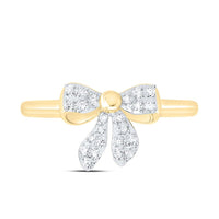 Yellow Gold Round Diamond Ring - 1/10 Carat Total Diamond Weight